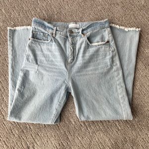 LOFT High Waist Straight Crop Light Denim Cropped Ankle Jeans, Size 26/2